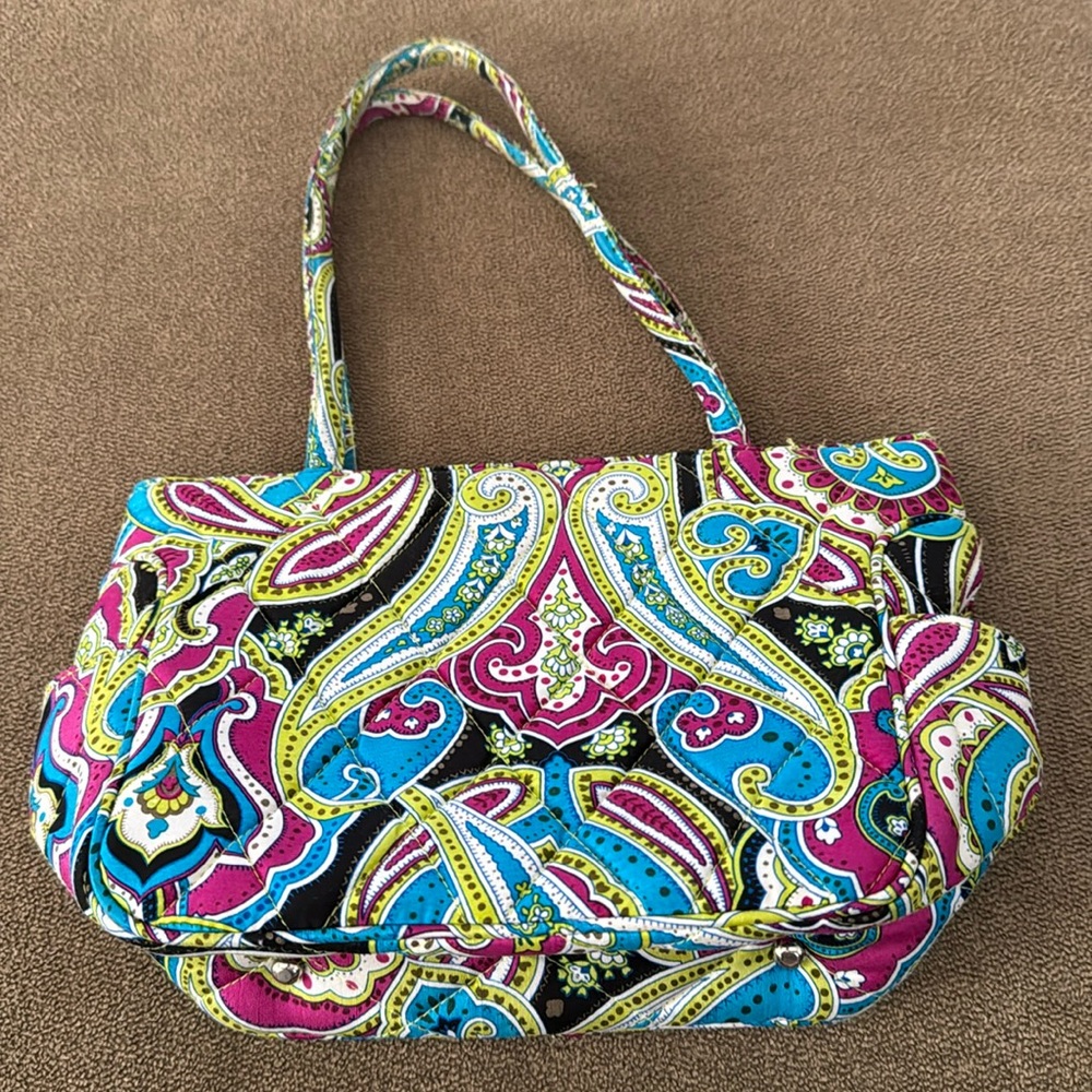 Vera Bradley Retired Quilted Shoulder Bag Purse Bag Paisley Silk (SS)
